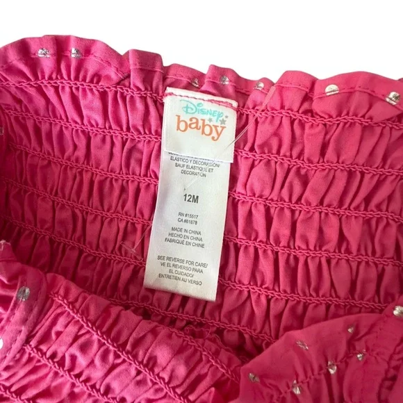 Disney Baby Polka Dot Minnie Mouse Dress Pink & White Size 12M Excellent EUC - Picture 3 of 4